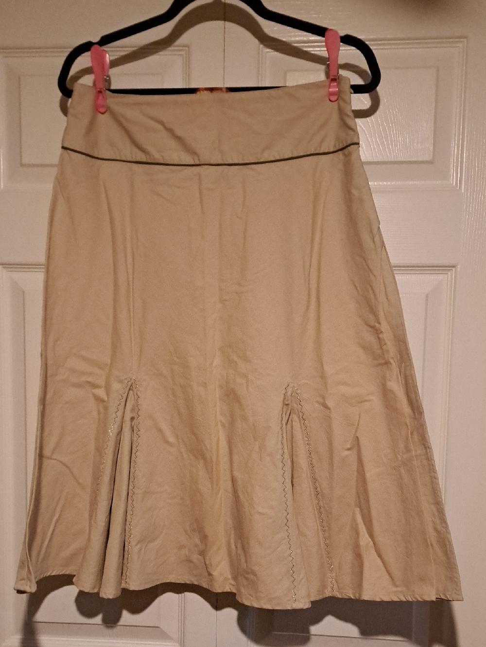 🎍New Khaki Beige A-Line Women's  Summer flare Skirt Conservative & stylish